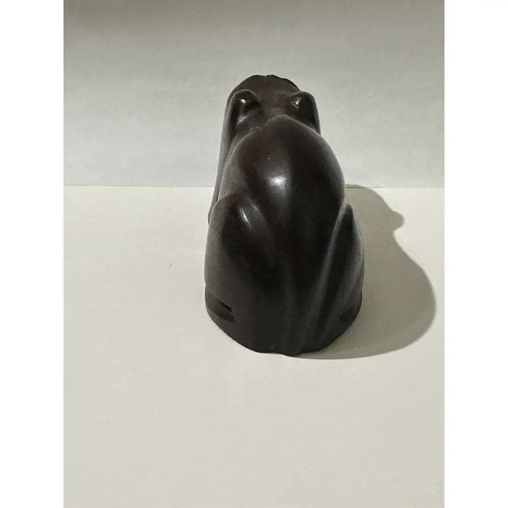 Vintage Hand Carved Decor Wood Ironwood Heavy Frog‎ Decoy Figurine Paper weight